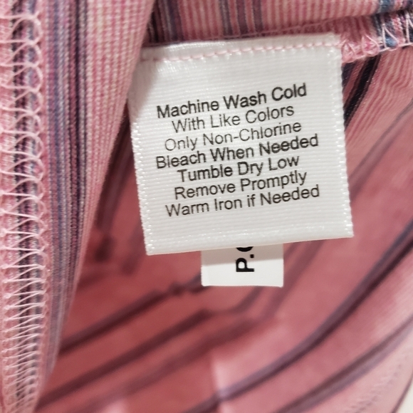 541- Jos A Bank Reserve Mens Short Sleeve Polo Size M Pink Navy Stripe NWT - Picture 6 of 7